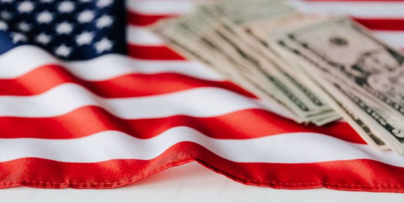 Unique Value Proposition - American dollars on national flag